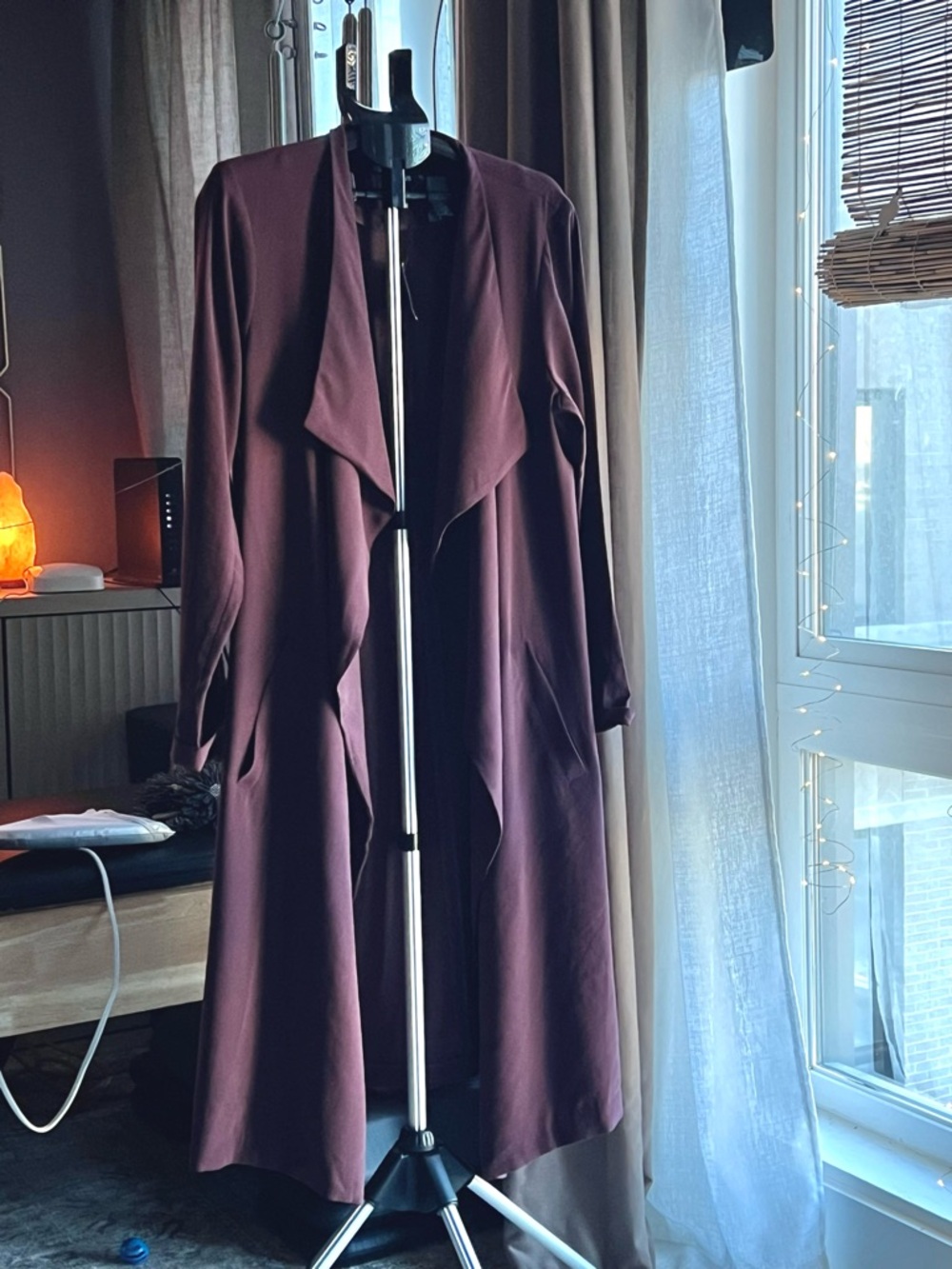 Express Long Open Front Drape Coat